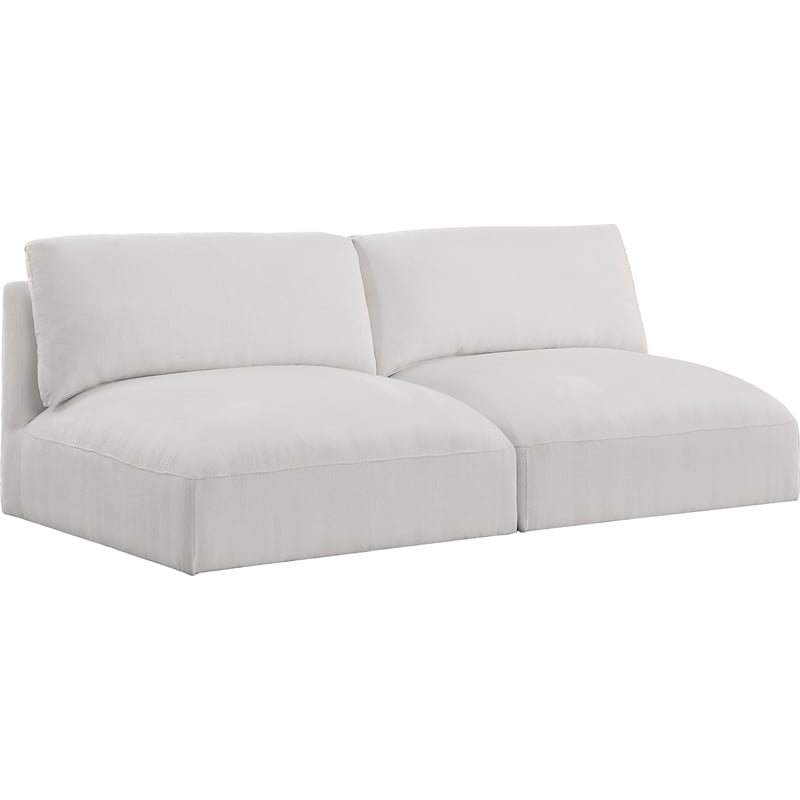 Bowery Hill Contemporary Soft Plush Cream Fabric Modular Sofa