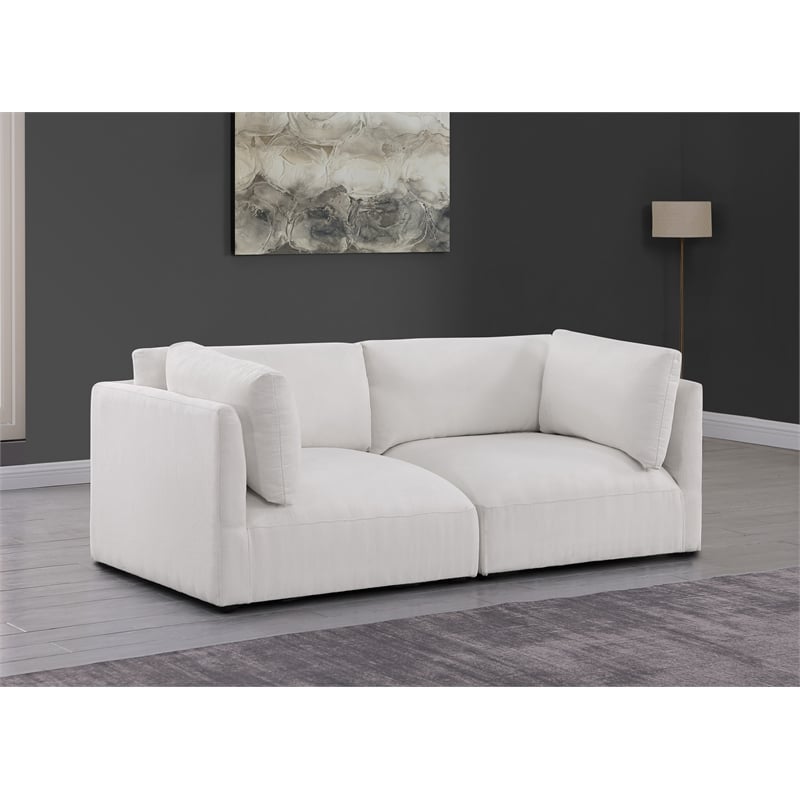 Bowery Hill Contemporary Soft Plush Cream Fabric Modular Sofa