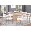Bowery Hill Contemporary Square Natural Solid Wood and Oak Veneer Dining Table