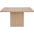 Bowery Hill Contemporary Square Natural Solid Wood and Oak Veneer Dining Table