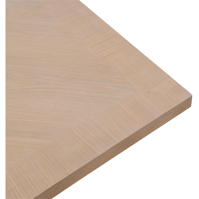 Bowery Hill Contemporary Square Natural Solid Wood and Oak Veneer Dining Table