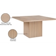 Bowery Hill Contemporary Square Natural Solid Wood and Oak Veneer Dining Table