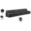 Bowery Hill Contemporary Black Vegan Leather 4-Piece Modular Sofa