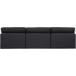 Bowery Hill Upholstered Black Linen Textured Fabric 3-Piece Modular Sofa