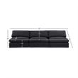 Bowery Hill Upholstered Black Linen Textured Fabric 3-Piece Modular Sofa