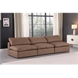 Bowery Hill Contemporary Brown Vegan Leather 3-Piece Modular Sofa