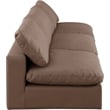 Bowery Hill Contemporary Brown Vegan Leather 3-Piece Modular Sofa