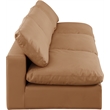 Bowery Hill Contemporary Cognac Vegan Leather 3-Piece Modular Sofa