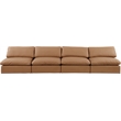 Bowery Hill Contemporary Cognac Vegan Leather 4-Piece Modular Sofa