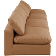 Bowery Hill Contemporary Cognac Vegan Leather 4-Piece Modular Sofa