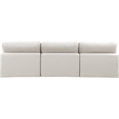 Bowery Hill Contemporary Cream Vegan Leather 3-Piece Modular Sofa