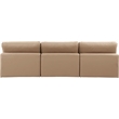 Bowery Hill Contemporary Tan Vegan Leather 3-Piece Modular Sofa