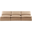 Bowery Hill Contemporary Tan Vegan Leather 3-Piece Modular Sofa