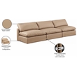 Bowery Hill Contemporary Tan Vegan Leather 3-Piece Modular Sofa