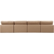 Bowery Hill Contemporary Tan Vegan Leather 4-Piece Modular Sofa