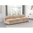 Bowery Hill Contemporary Soft Beige Velvet 3-Piece Modular Sofa