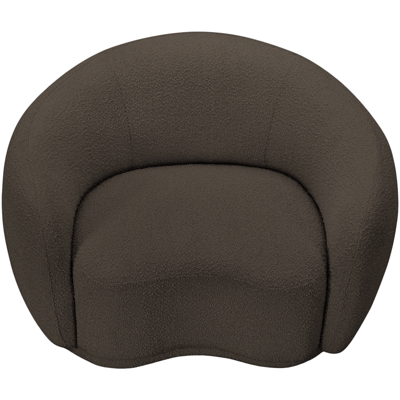 Bowery Hill Contemporary Rich Brown Boucle Durable Fabric Chair