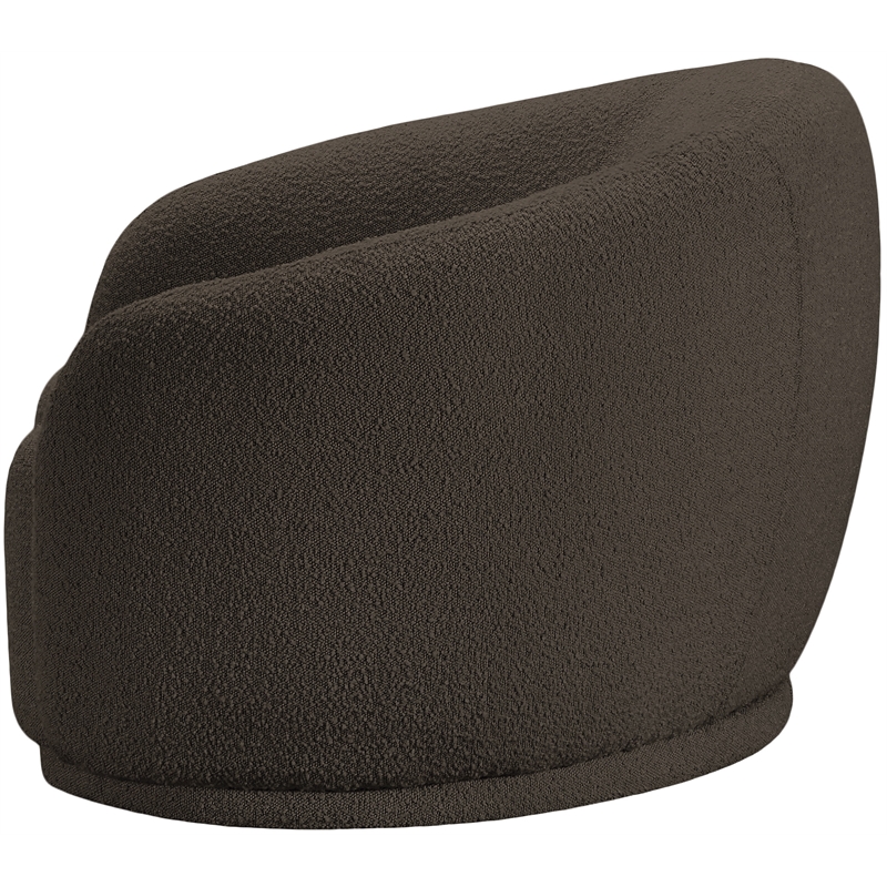 Bowery Hill Contemporary Rich Brown Boucle Durable Fabric Chair