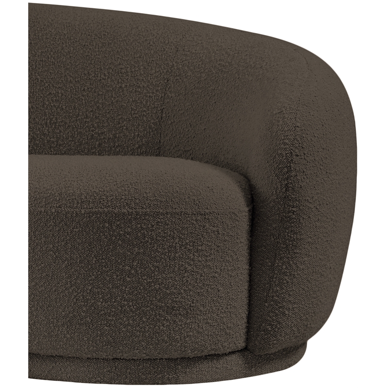 Bowery Hill Contemporary Rich Brown Boucle Durable Fabric Chair