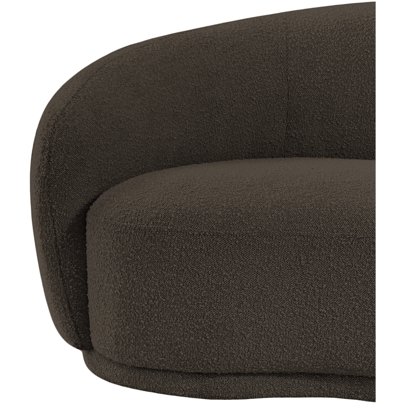 Bowery Hill Contemporary Rich Brown Boucle Durable Fabric Chair