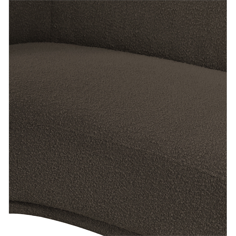 Bowery Hill Contemporary Rich Brown Boucle Durable Fabric Chair