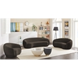 Bowery Hill Contemporary Rich Brown Boucle Durable Fabric Chair