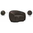 Bowery Hill Contemporary Rich Brown Boucle Durable Fabric Chair