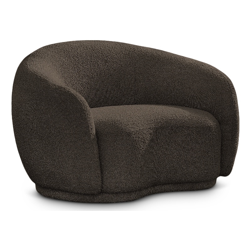 Bowery Hill Contemporary Rich Brown Boucle Durable Fabric Chair