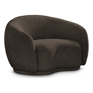 Bowery Hill Contemporary Rich Brown Boucle Durable Fabric Chair