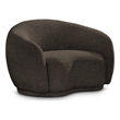 Bowery Hill Contemporary Rich Brown Boucle Durable Fabric Chair
