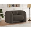 Bowery Hill Contemporary Rich Brown Boucle Durable Fabric Chair