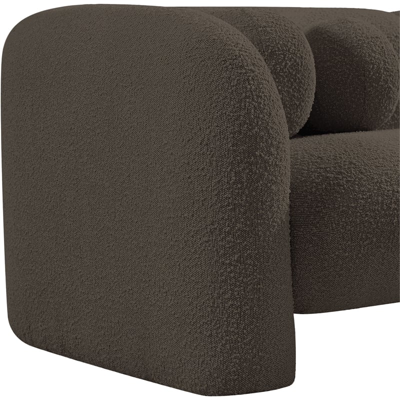 Bowery Hill Contemporary Rich Brown Boucle Durable Fabric Chair