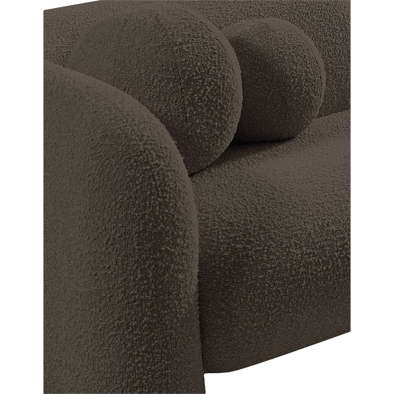 Bowery Hill Contemporary Rich Brown Boucle Durable Fabric Chair