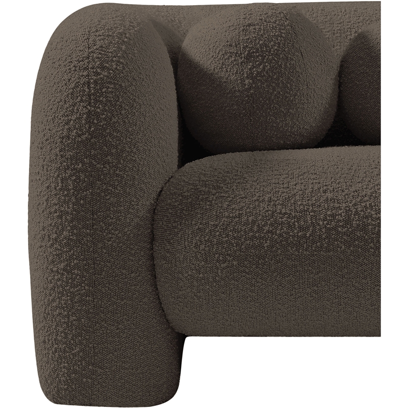 Bowery Hill Contemporary Rich Brown Boucle Durable Fabric Chair