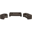 Bowery Hill Contemporary Rich Brown Boucle Durable Fabric Chair