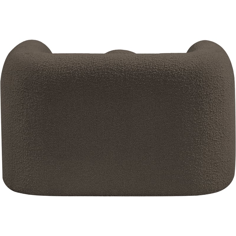 Bowery Hill Contemporary Rich Brown Boucle Durable Fabric Chair