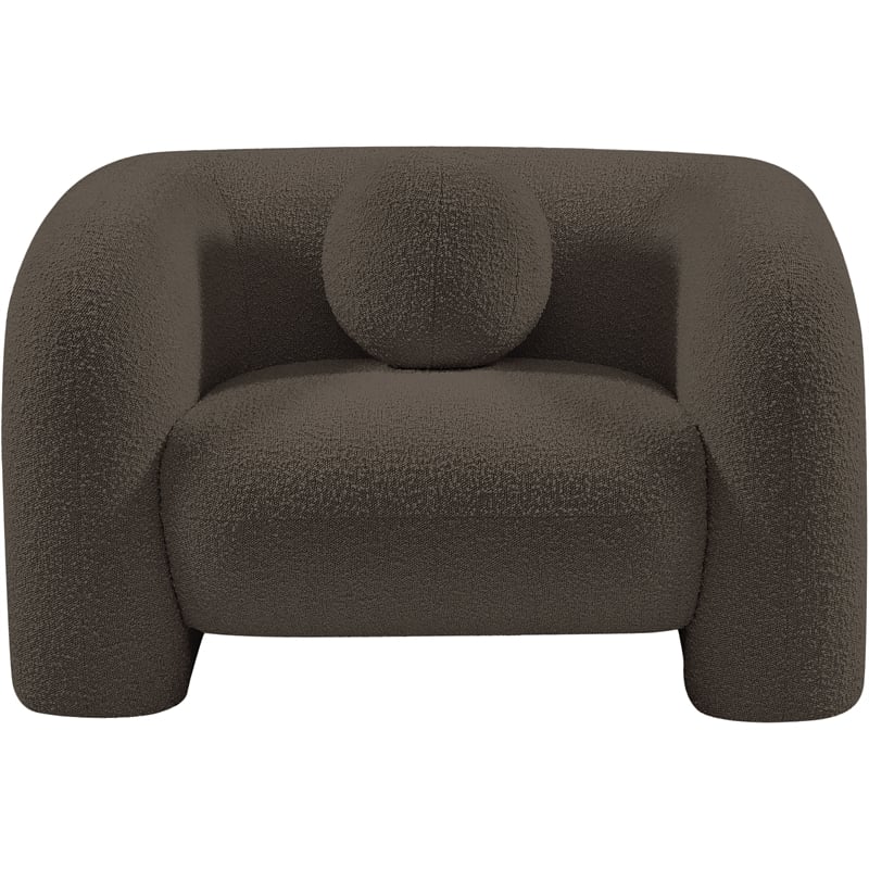 Bowery Hill Contemporary Rich Brown Boucle Durable Fabric Chair