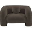 Bowery Hill Contemporary Rich Brown Boucle Durable Fabric Chair