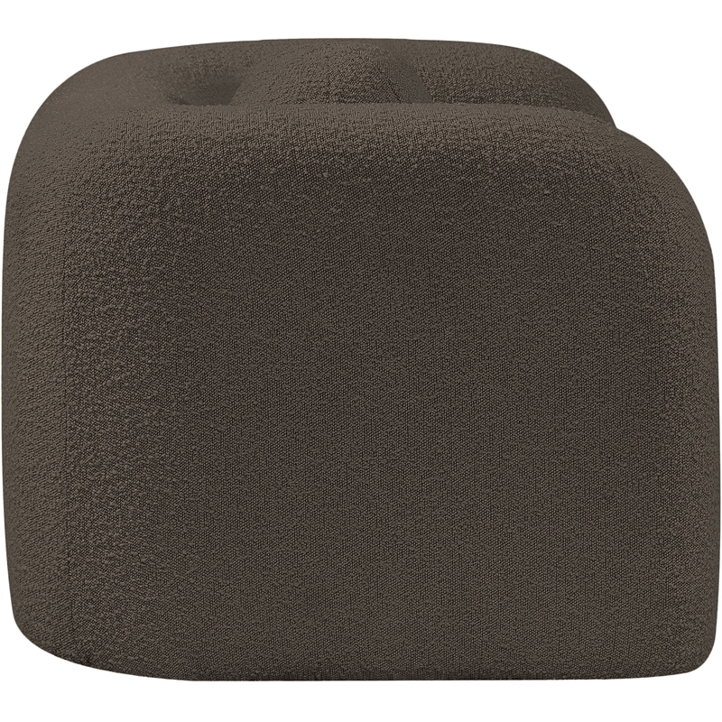 Bowery Hill Contemporary Rich Brown Boucle Durable Fabric Chair