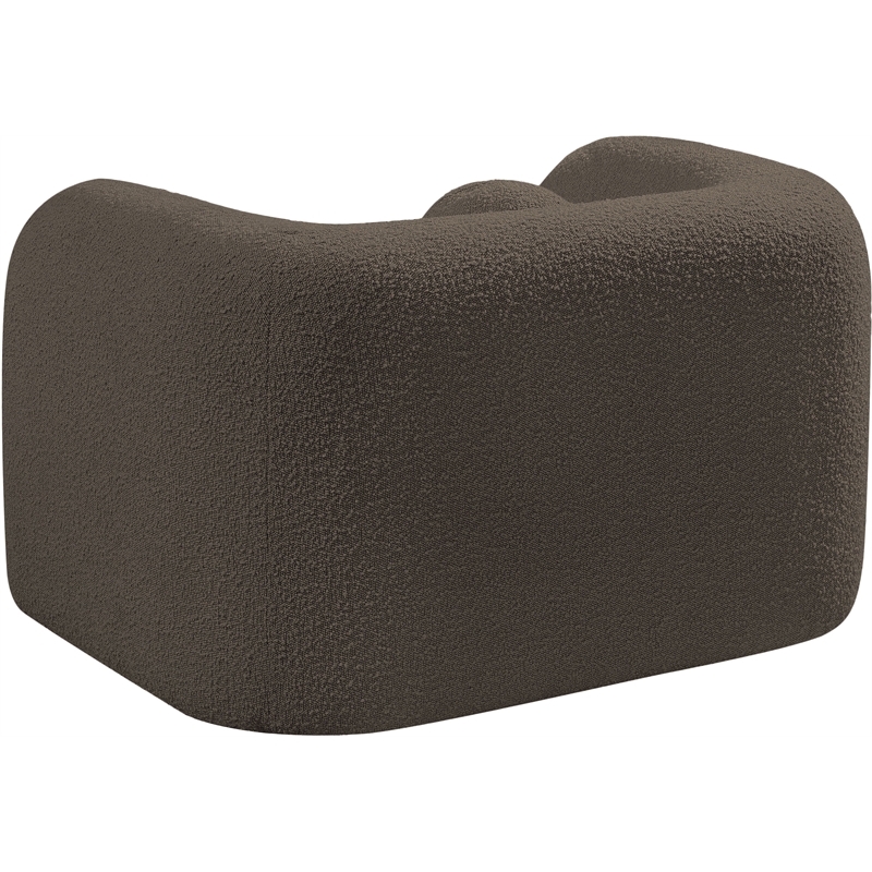 Bowery Hill Contemporary Rich Brown Boucle Durable Fabric Chair