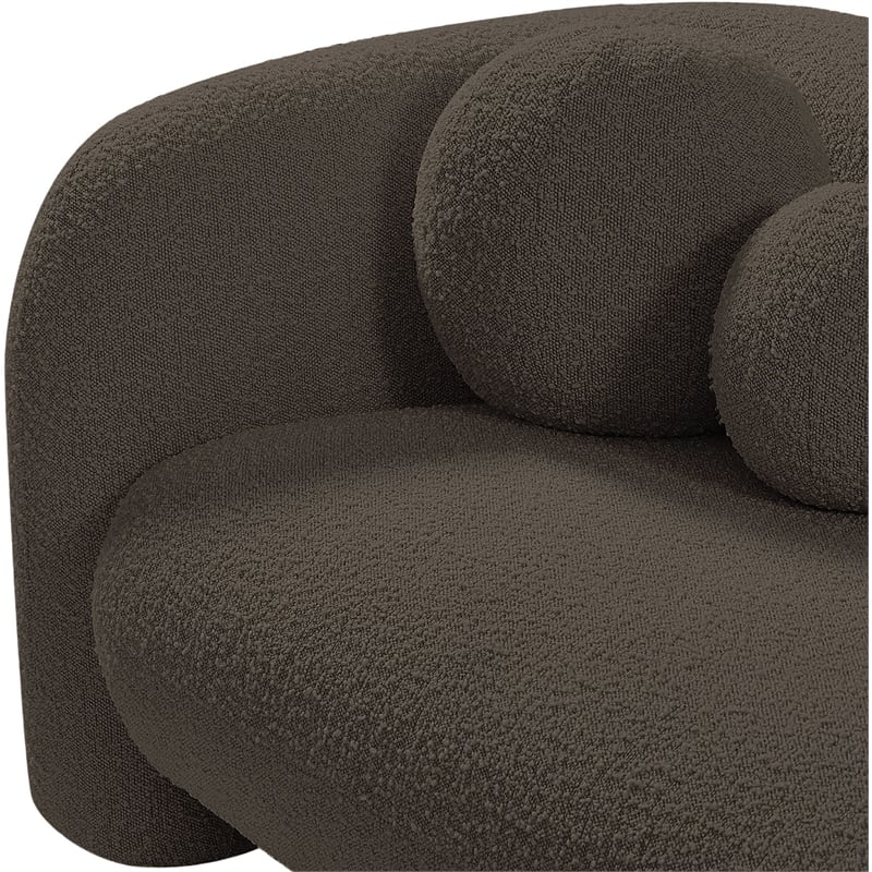 Bowery Hill Contemporary Rich Brown Boucle Durable Fabric Chair