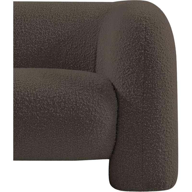 Bowery Hill Contemporary Rich Brown Boucle Durable Fabric Chair
