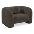 Bowery Hill Contemporary Rich Brown Boucle Durable Fabric Chair