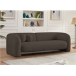 Bowery Hill Contemporary Rich Brown Boucle Durable Fabric Sofa