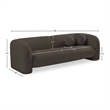 Bowery Hill Contemporary Rich Brown Boucle Durable Fabric Sofa