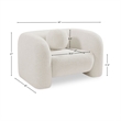 Bowery Hill Contemporary Rich Cream Boucle Durable Fabric Chair