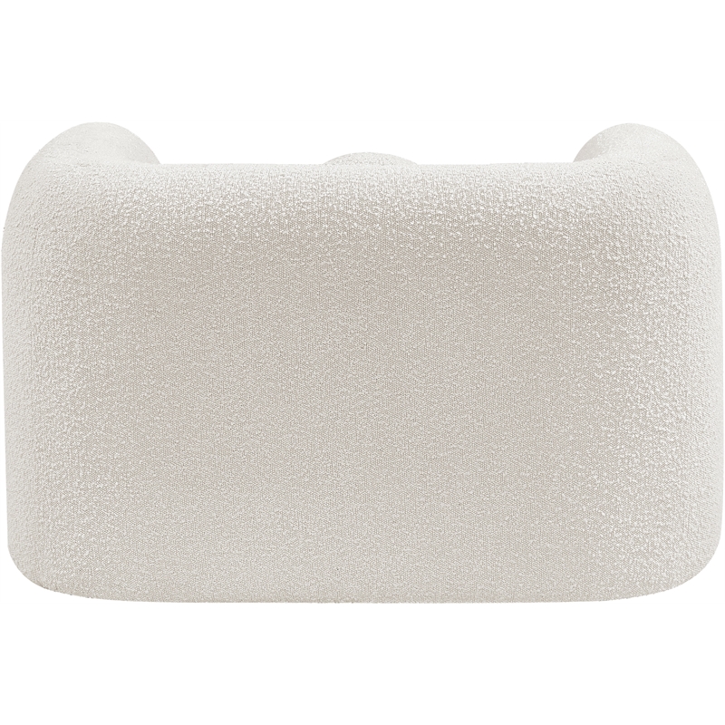 Bowery Hill Contemporary Rich Cream Boucle Durable Fabric Chair