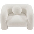 Bowery Hill Contemporary Rich Cream Boucle Durable Fabric Chair