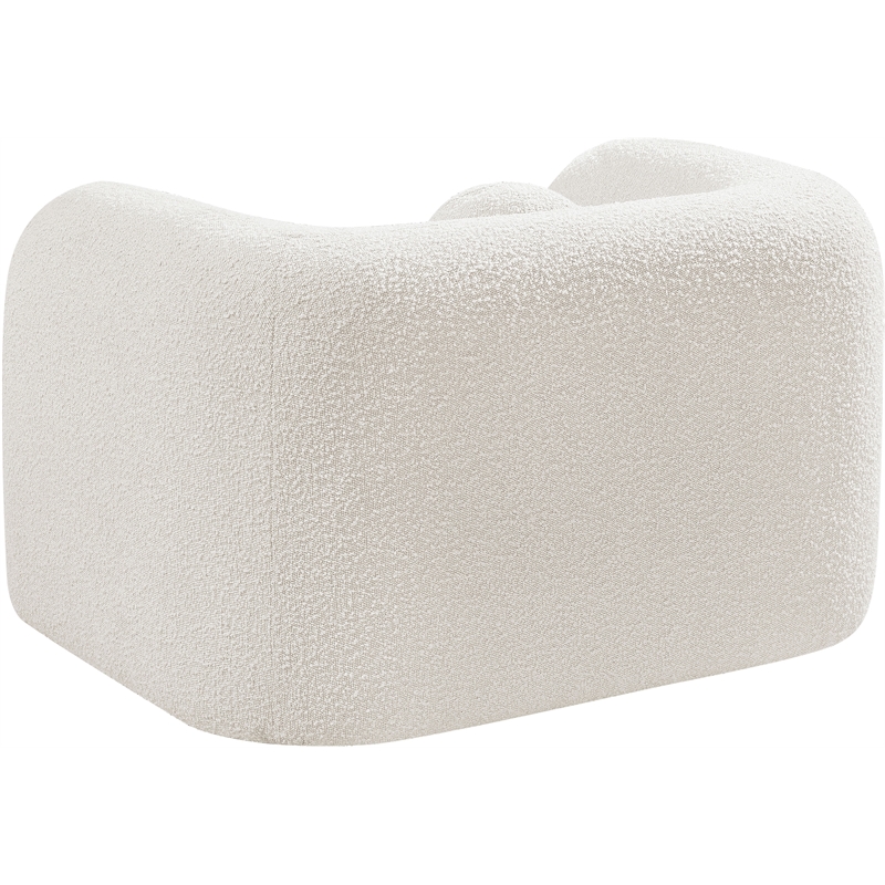 Bowery Hill Contemporary Rich Cream Boucle Durable Fabric Chair