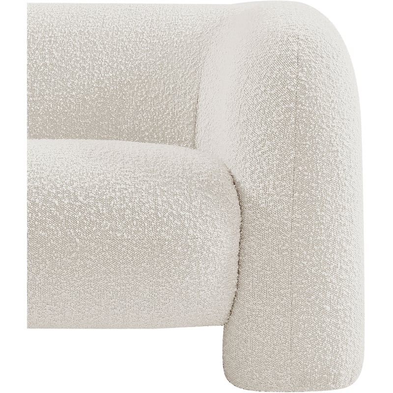 Bowery Hill Contemporary Rich Cream Boucle Durable Fabric Chair